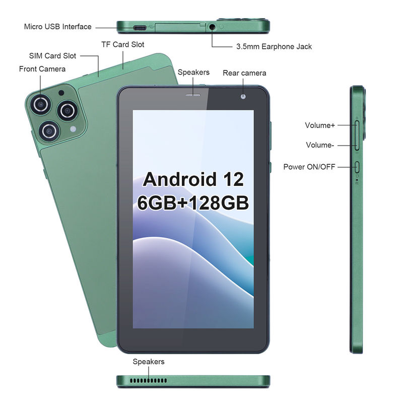 C Idea 7 اینچ تبلت های اندرویدی 6+128GB تبلت های صفحه لمسی چهار هسته ای برای استودنت CM515 ((سبز)