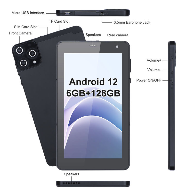 C Idea تبلت های اندرویدی 6+128GB Quad Core 7 Inch Tablet PC برای دانش آموزان CM515 ((سیاه)