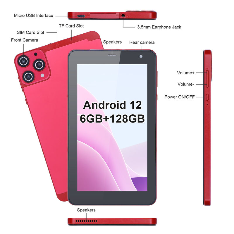 C Idea 7 اینچ تبلت های کوچک Quad Core WiFi 5G Android Tablet PC For Education CM515 ((قرمز))