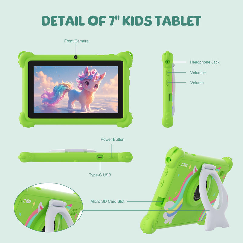 C Idea 7 Inch WIFI Kidspad سیستم اندرویدی 6+128GB تبلت برای بچه ها با کیف اثبات CM88