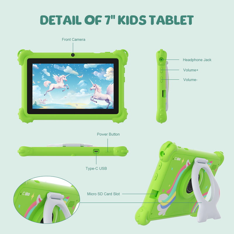 C idea Kids Tablet 2024 تفریح آموزشی با صفحه نمایش HD و محافظ محافظ Tablet CM88