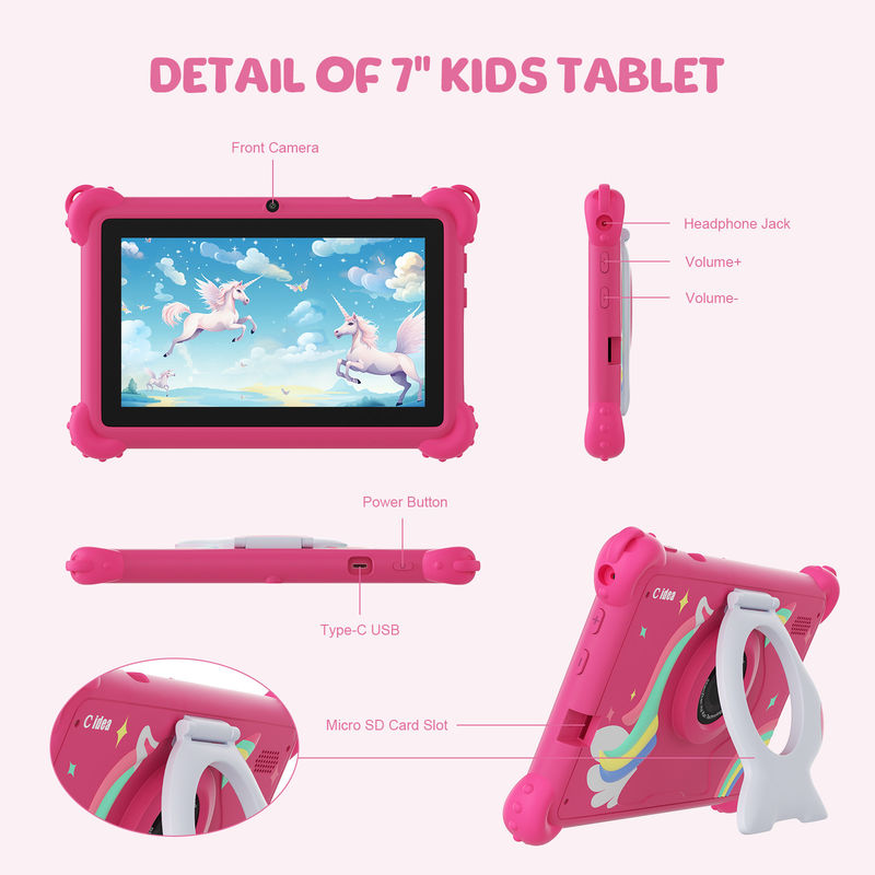 C idea 2024 Kids Learning Tablet روشن صفحه نمایش HD و برنامه های آموزشی شامل CM88
