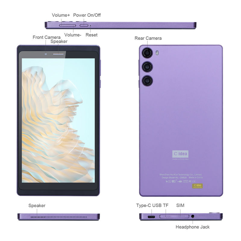 C Idea Portable 7 Inch Smart Tablet Pc With Sim 6GB 128GB آموزش برای مدرسه CM525 (( بنفش)