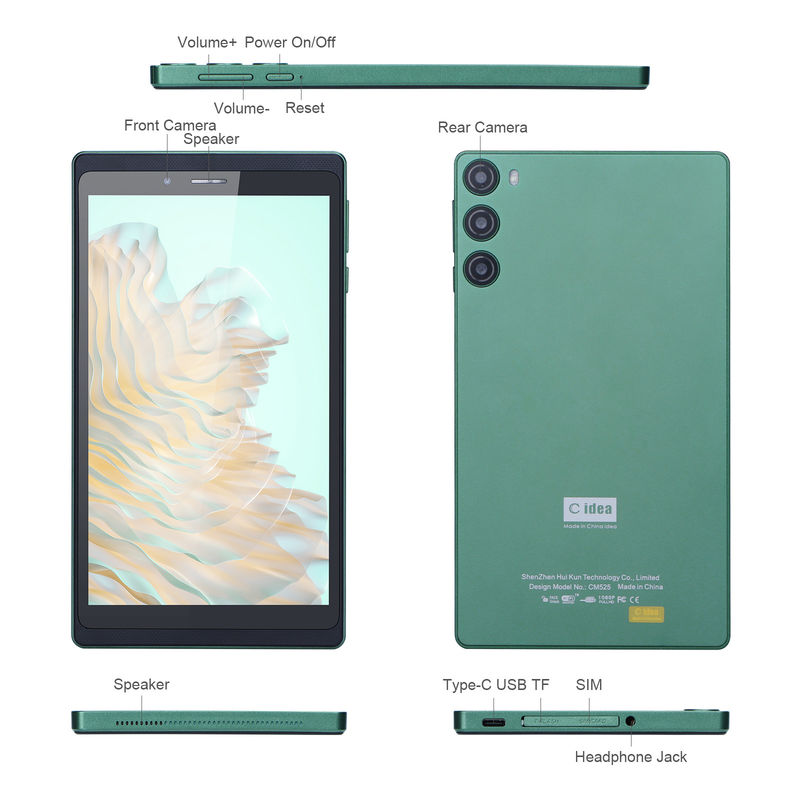 C Idea 7 اینچ 6GB+128GB IPS Screen 5MP+8MP تبلت اندرویدی PC CM525 سبز