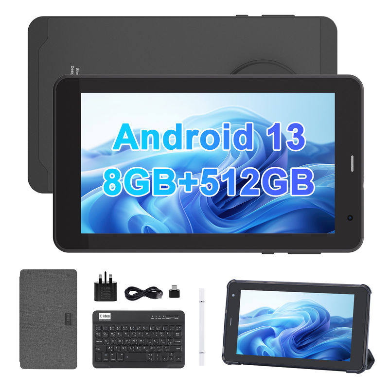 C Idea اندروید 13 تبلت 512GB با سیم کارت 7 اینچ تبلت PC برای دانش آموزان CM518 پرو سیاه