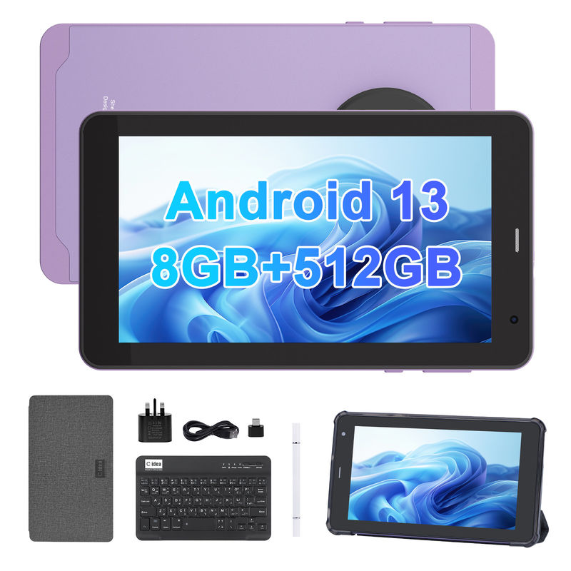 C Idea اندروید 13 با ۶۰۰۰ میلی آمپر ۷ اینچ تبلت تبلت آموزشی با قلم CM518 پرو بنفش