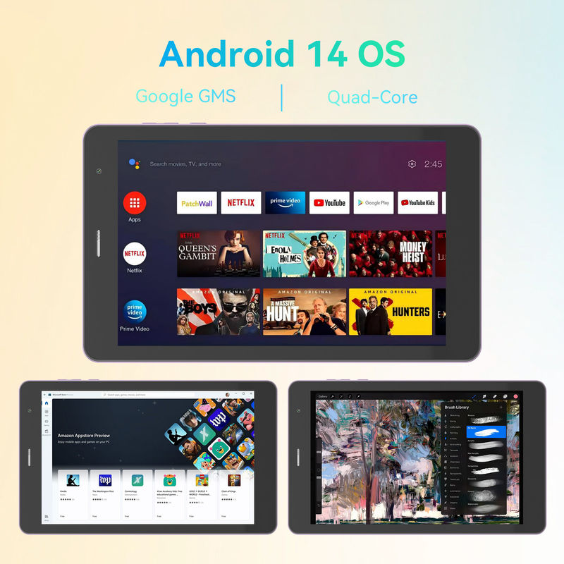 C Idea 8in Tablet Gaming Education Android Tablet برای دانش آموزان با سیم کارت و وای فای CM828 بنفش