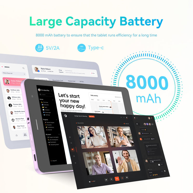C Idea 8in Tablet Gaming Education Android Tablet برای دانش آموزان با سیم کارت و وای فای CM828 بنفش
