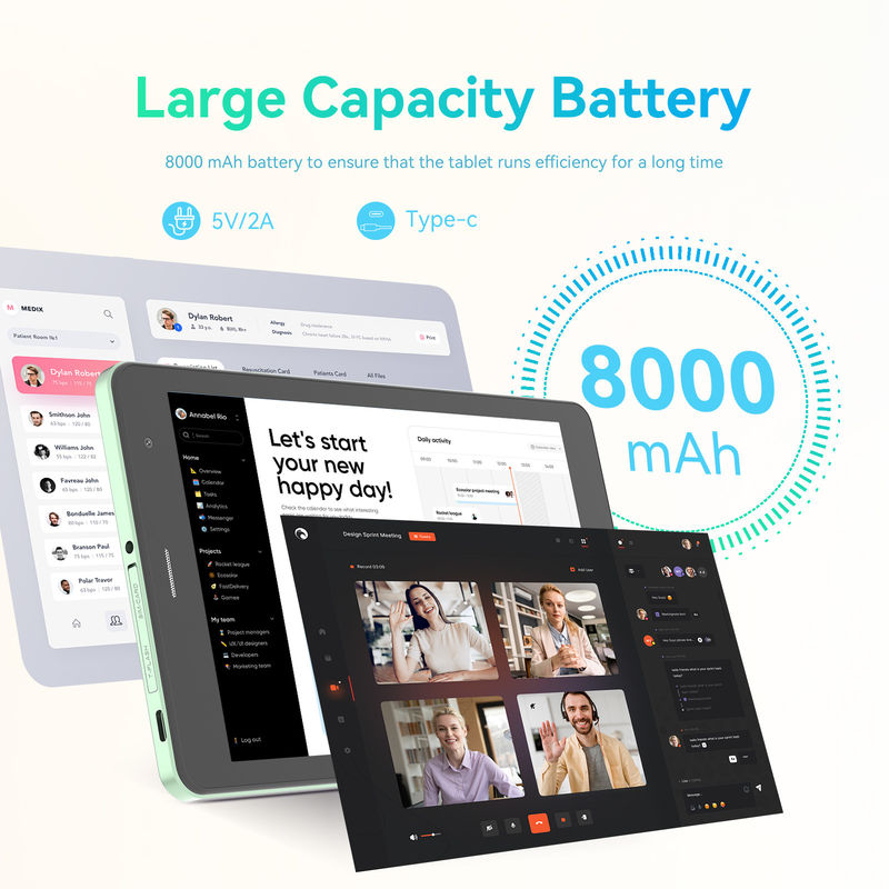 C Idea صفحه نمایش با وضوح بالا 8 اینچ تبلت PC با صفحه نمایش 800x1280 Ips برای آموزش نوجوانان CM828 سبز