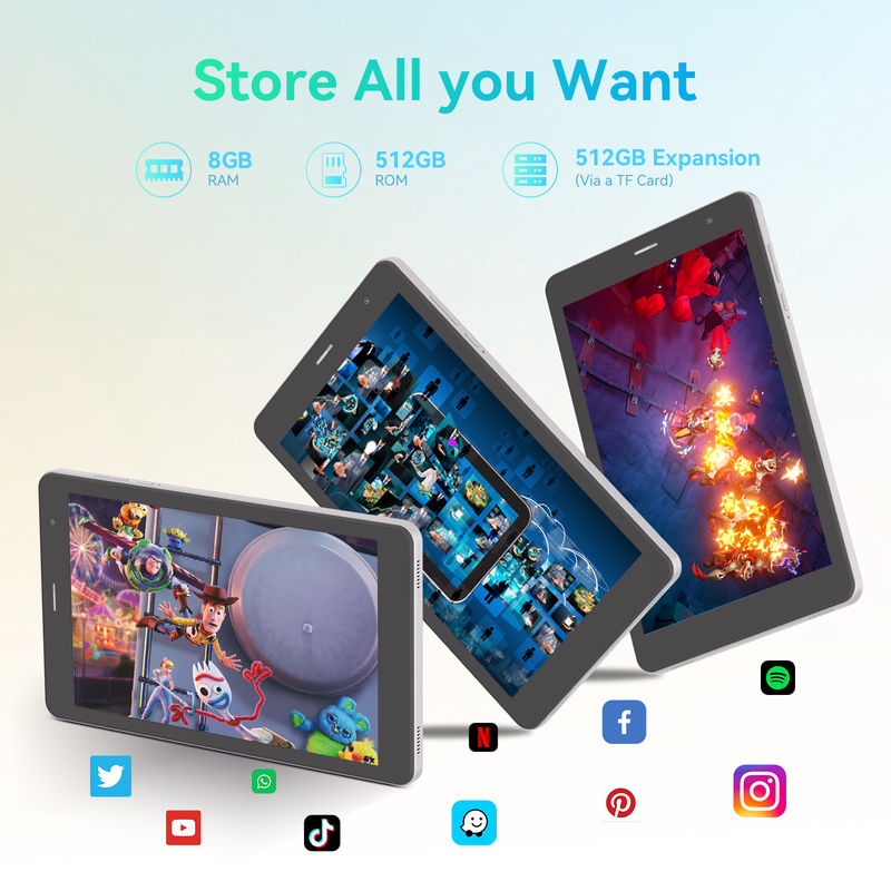C Idea 8 اینچ تبلت دو دوربین صفحه لمسی Smart Tablet PC با تماس های تلفنی CM828 نقره
