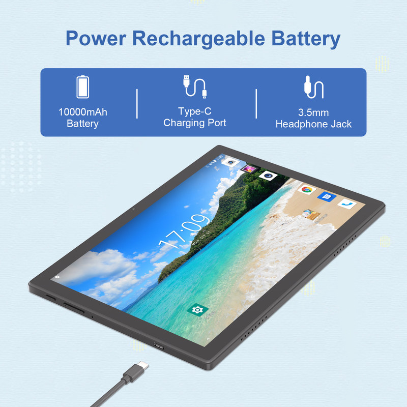 C Idea 10.1 اینچ وای فای آموزش و پرورش تبلت اندروید با سیم پشتیبانی صفحه کلید M8200 پلاس سیاه