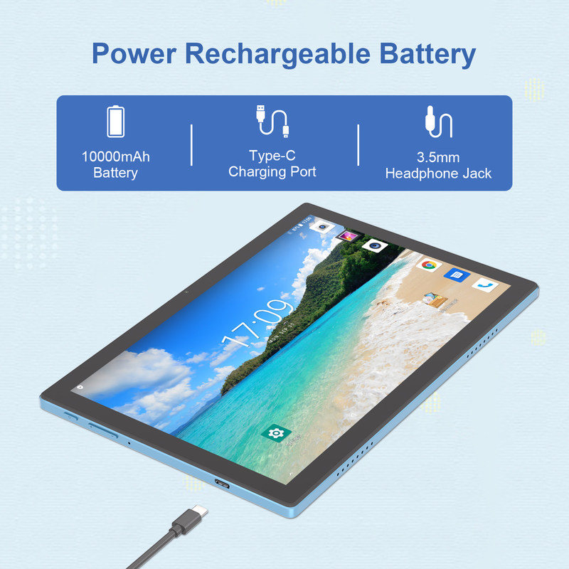 C Idea اندروید 14 صفحه لمسی 10.1 اینچی تبلت با صفحه کلید و قلم CM8200plus آبی