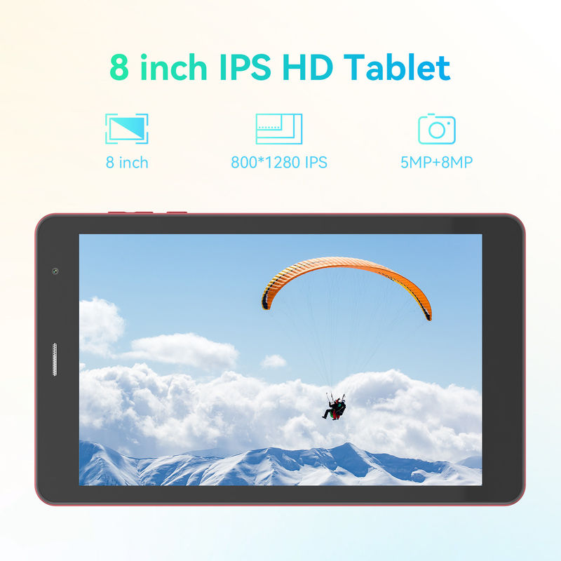 C Idea Factory 8 اینچ 800*1280hd IPS صفحه لمسی 8+512gb 8000mah دوربین دوگانه اندروید تبلت PC با سیم کارت برای دانش آموزان CM828 قرمز