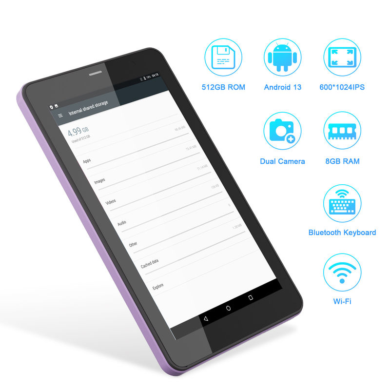 C Idea اندروید 13 تبلت آموزشی، 8+512GB، تبلت 7 اینچی قابل حمل با پشتیبانی سیم