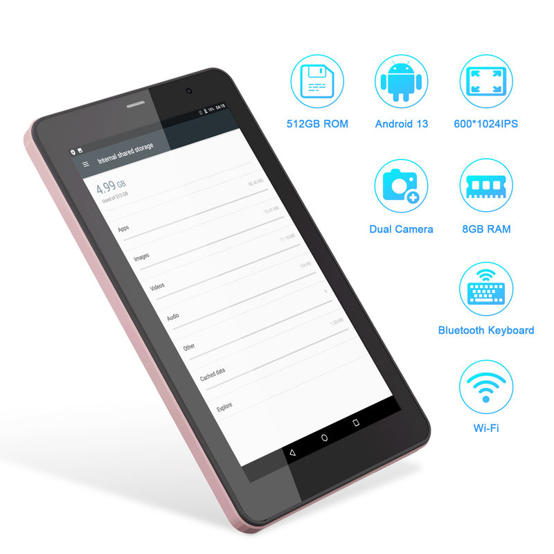 C Idea 7 اینچ اندروید تب، 8+512GB، Quad Core، تبلت آموزشی مناسب برای دانش آموزان  CM518pro صورتی