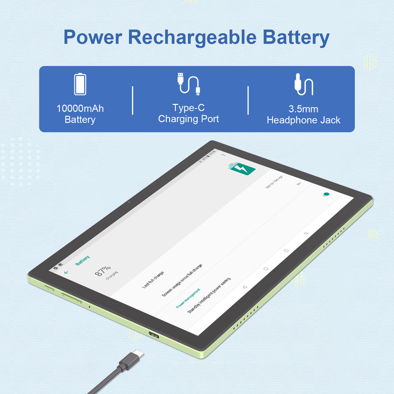 C Idea WIFI اندروید 14 TF ذخیره سازی 512GB تبلت های صفحه لمسی با صفحه کلید و ماوس CM8200plus سبز
