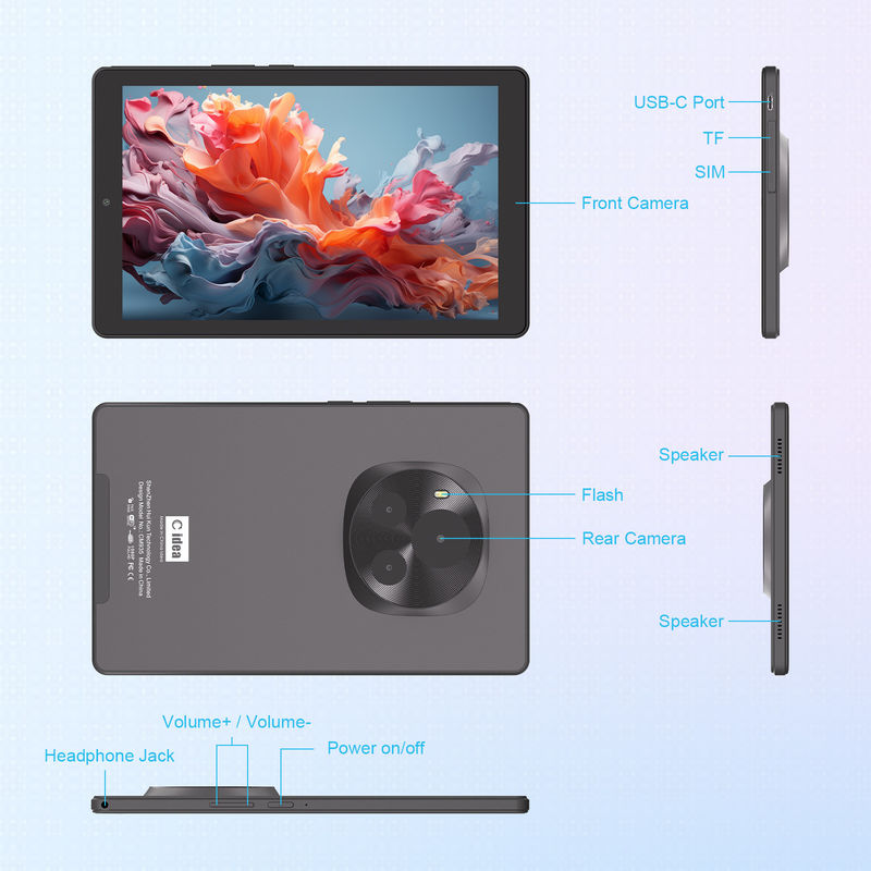 C Idea Android Tablet 800x1280 IPS Screen 9 IN Smart Tablet PC With Sim For Education CM935 سیاه