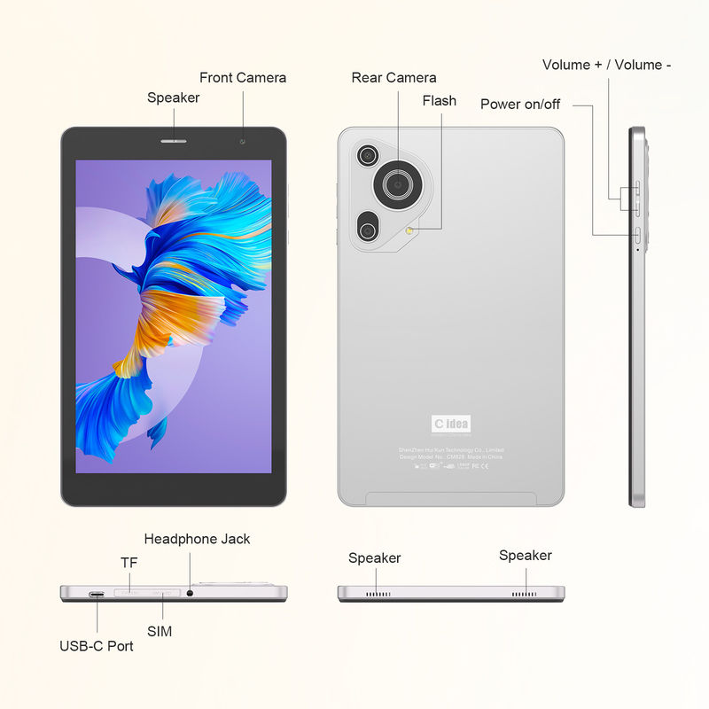 C Idea 8 اینچ تبلت دو دوربین صفحه لمسی Smart Tablet PC CM828 نقره ای