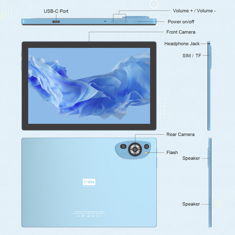 C Idea اندروید 14 صفحه لمسی 10.1 اینچی تبلت با قلم CM8200plus آبی