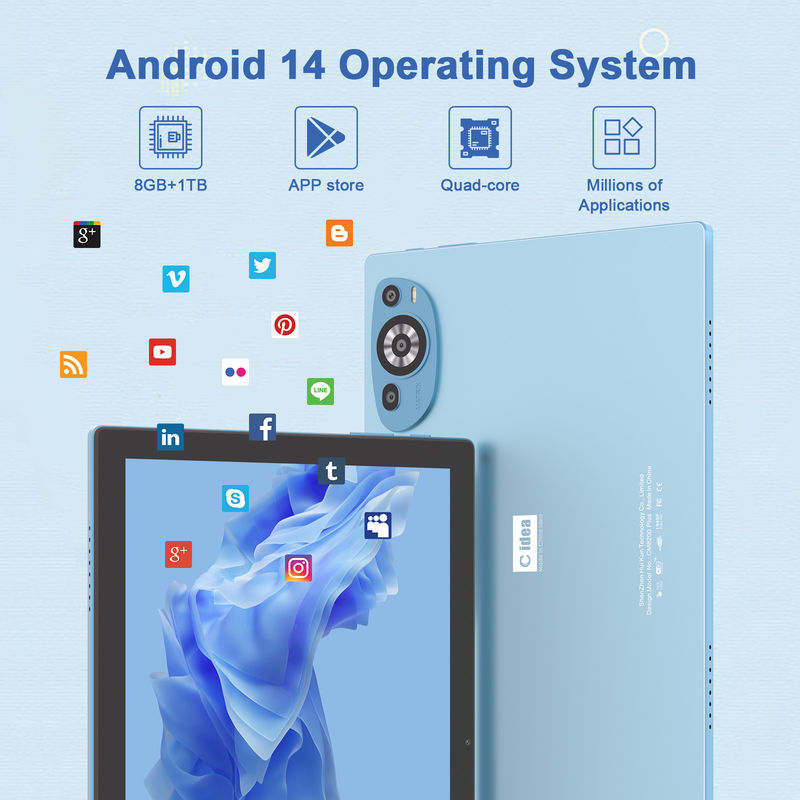 C Idea اندروید 14 صفحه لمسی 10.1 اینچی تبلت با قلم CM8200plus آبی