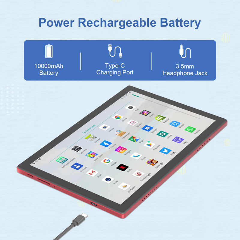 C Idea 10.1 اینچ اندروید 14 Smart Tablet PC با دو سیم کارت و قلم CM8200Plus قرمز