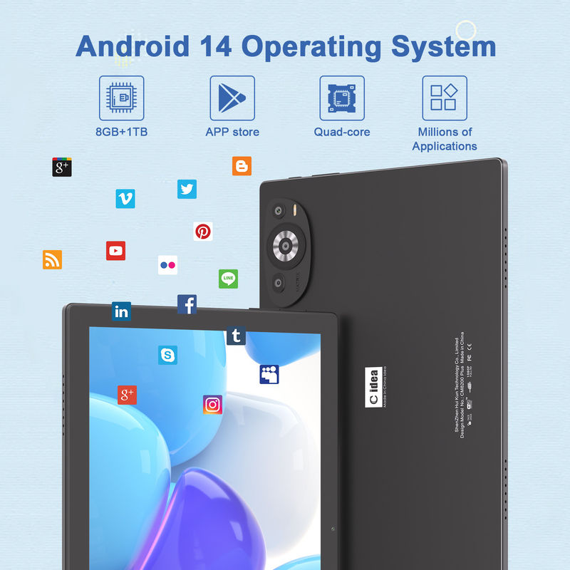 C Idea 10.1 اینچ تبلت 5G با پشتیبانی سیم کیبورد آموزشی Android Tablet PC M8200 Plus سیاه