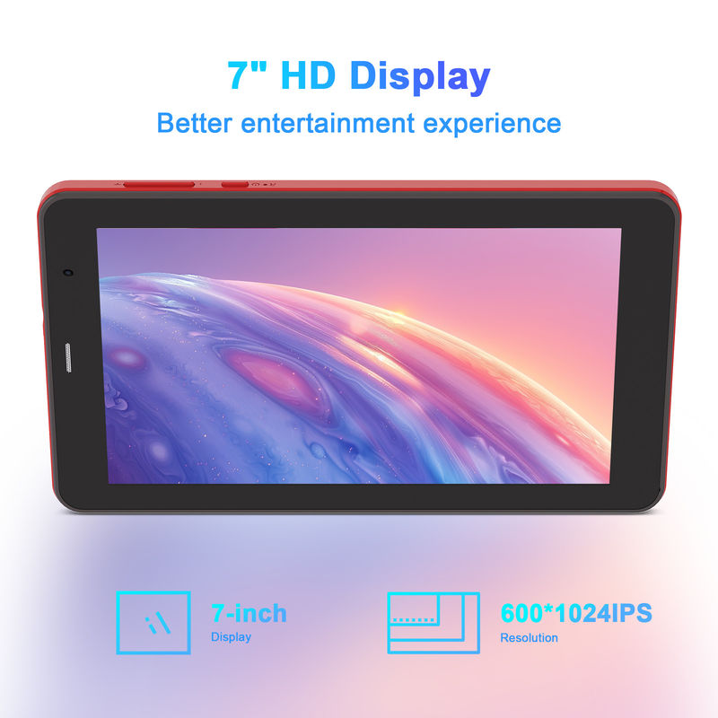 C Idea Android 13 تبلت با سیم کارت وای فای 7 اینچ صفحه لمسی تبلت CM518 پرو قرمز