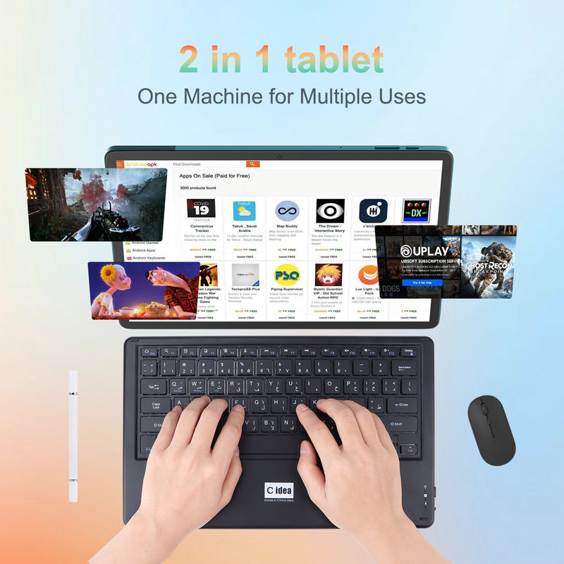 C Idea 14 Inch Tablet Storage Smart Tablet PC با صفحه کلید CM14000 به علاوه آبی
