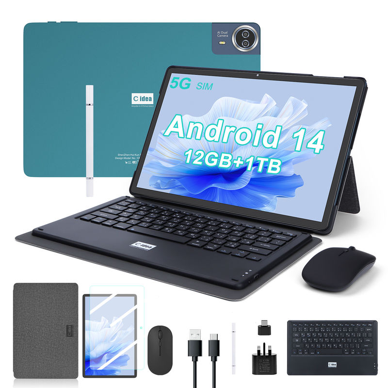 C Idea 14 Inch Tablet باتری بزرگ Smart Tablet PC با صفحه کلید و ماوس CM14000 به علاوه آبی