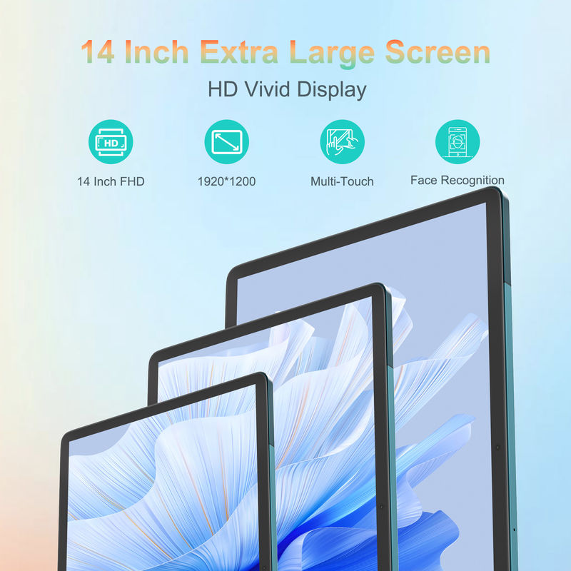 C Idea 14 Inch Tablet باتری بزرگ Smart Tablet PC با صفحه کلید و ماوس CM14000 به علاوه آبی
