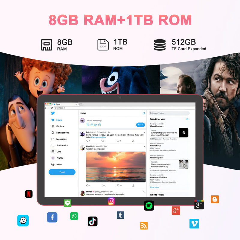 C Idea 10.1 اینچ 5g تبلت 8GB رم صفحه لمسی تبلت PC برای آموزش CM8300 Plus قرمز