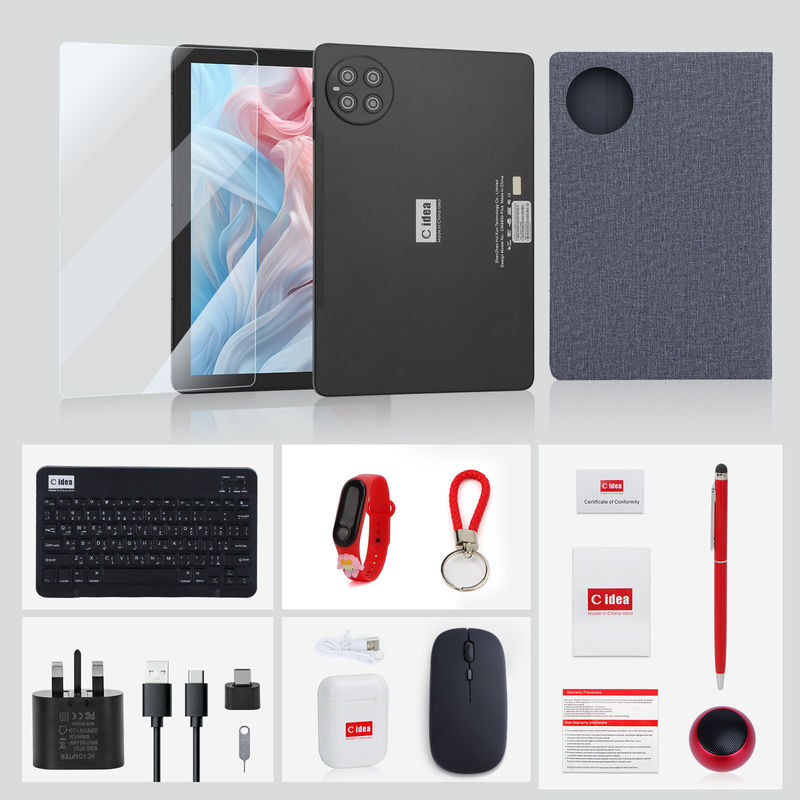 ایده C 10000mAh باتری 8GB + 512GB 10.1 اینچ تبلت هوشمند با صفحه کلید بلوتوث CM8500