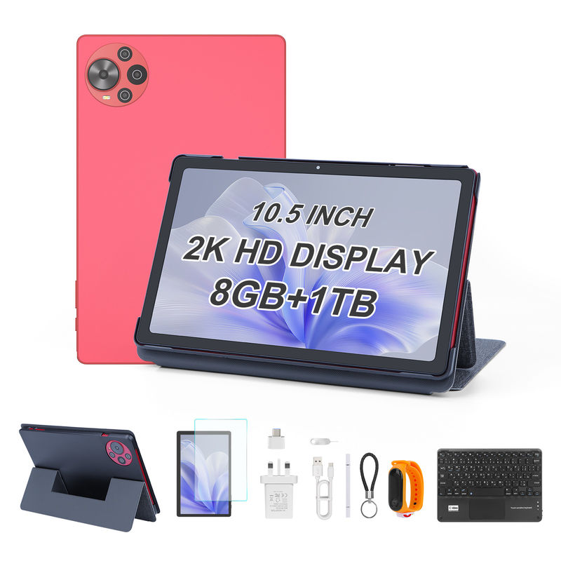 C Idea Android 14 Tablet تبلت آموزشی 2k Screen برای دانش آموزان با صفحه کلید و ماوس CM10500 Plus قرمز