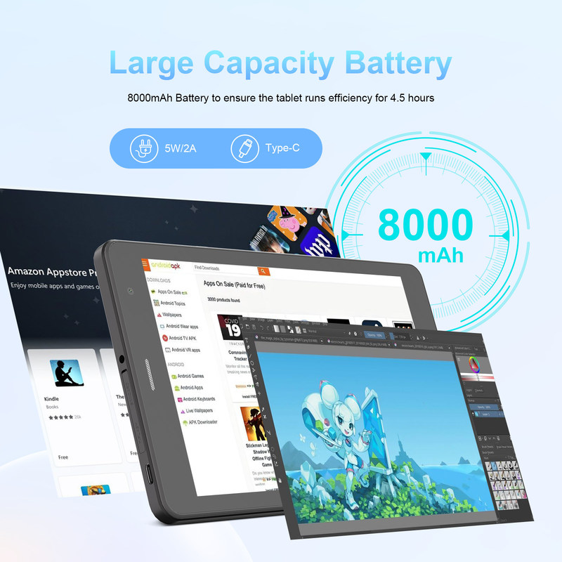 C Idea تبلت وای فای 5G برای دانش آموزان با پشتیبانی سیم کارت 8 اینچ تبلت PC CM817Pro max