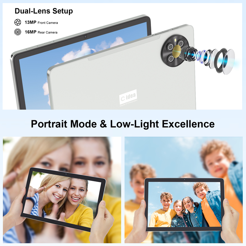 تبلت سیم‌کارت‌خور 10.1 اینچی اندروید با وای‌فای و قلم CM8800plus نقره‌ای