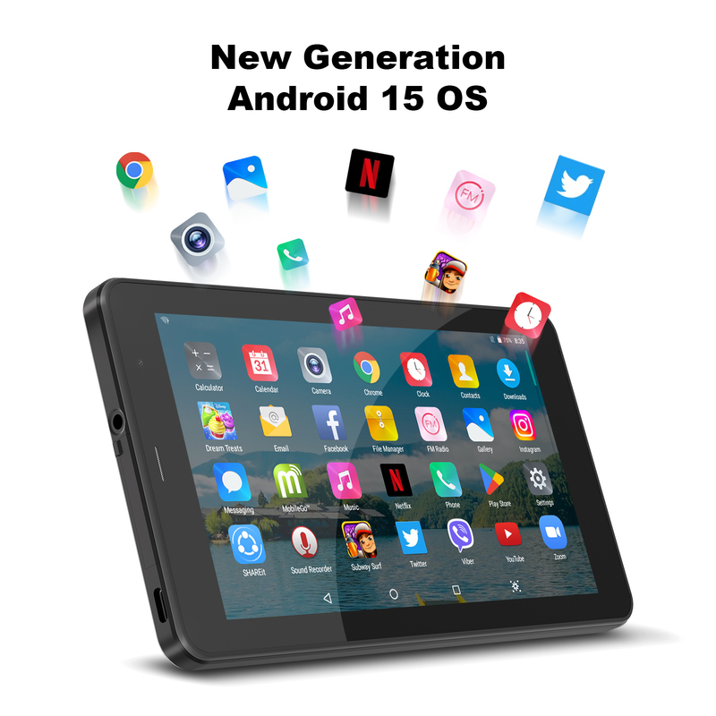 ایده C 7 اینچ تبلت وای فای با کیس 8 + 256GB ذخیره سازی پردازنده چهار هسته ای 600x1024 IPS صفحه لمسی CM516 سیاه