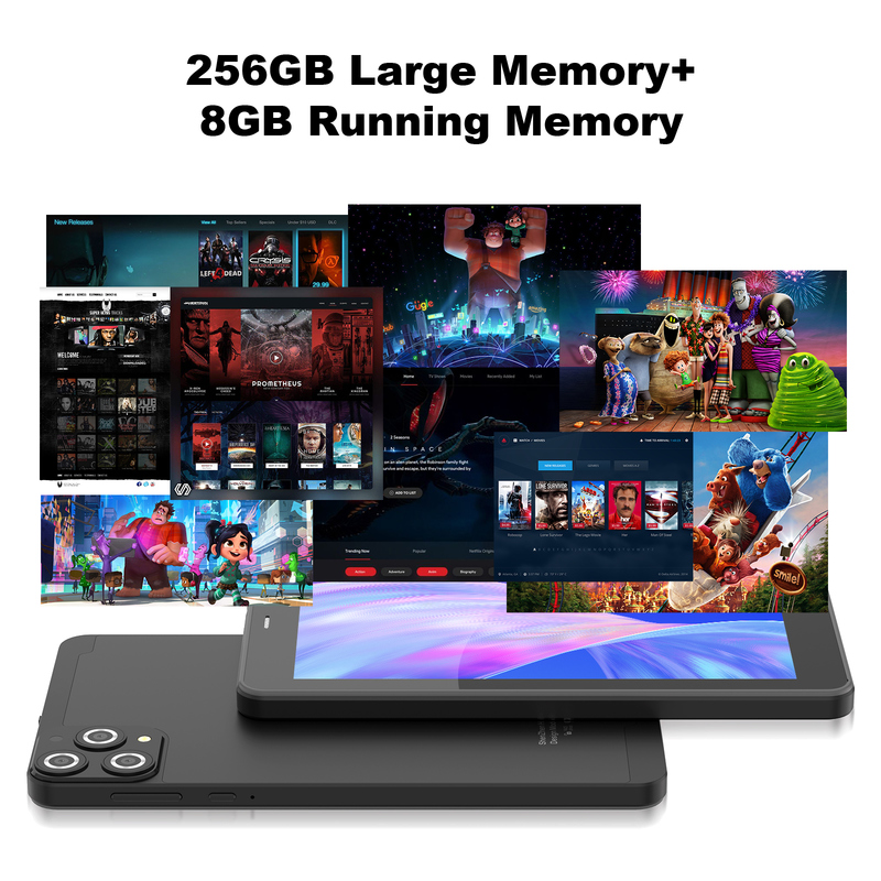 ایده C 7 اینچ تبلت وای فای با کیس 8 + 256GB ذخیره سازی پردازنده چهار هسته ای 600x1024 IPS صفحه لمسی CM516 سیاه