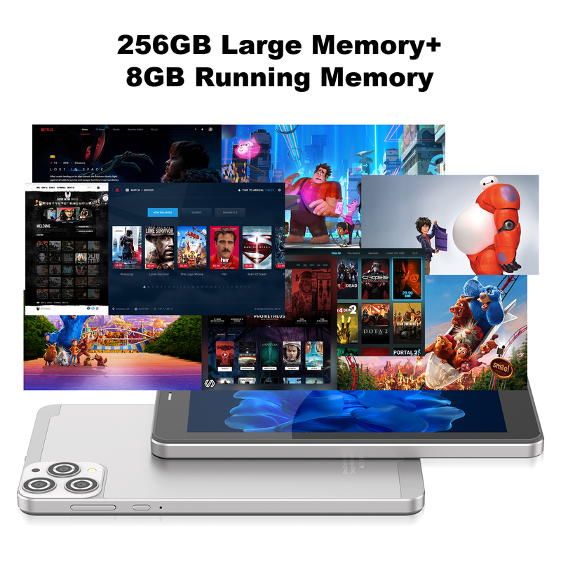 ایده C 7 اینچ تبلت وای فای با کیس 8 + 256GB ذخیره سازی پردازنده چهار هسته ای 600x1024 IPS صفحه لمسی CM516 نقره