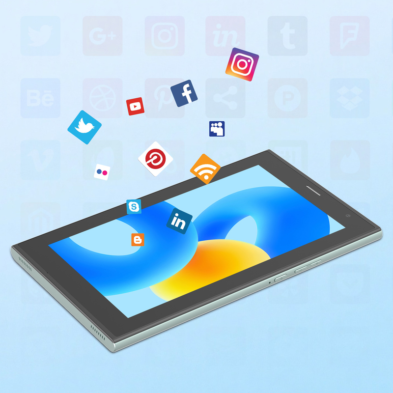 ایده C 7 اینچ تبلت وای فای با کیس 8 + 256GB ذخیره سازی پردازنده چهار هسته ای 600x1024 IPS صفحه لمسی CM524 سبز