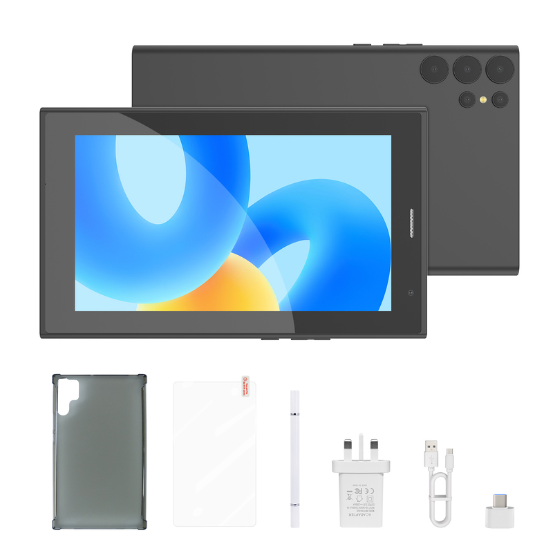 ایده C 7 اینچ تبلت وای فای با کیس 8 + 256GB ذخیره سازی پردازنده چهار هسته ای 600x1024 IPS صفحه لمسی CM524 سیاه