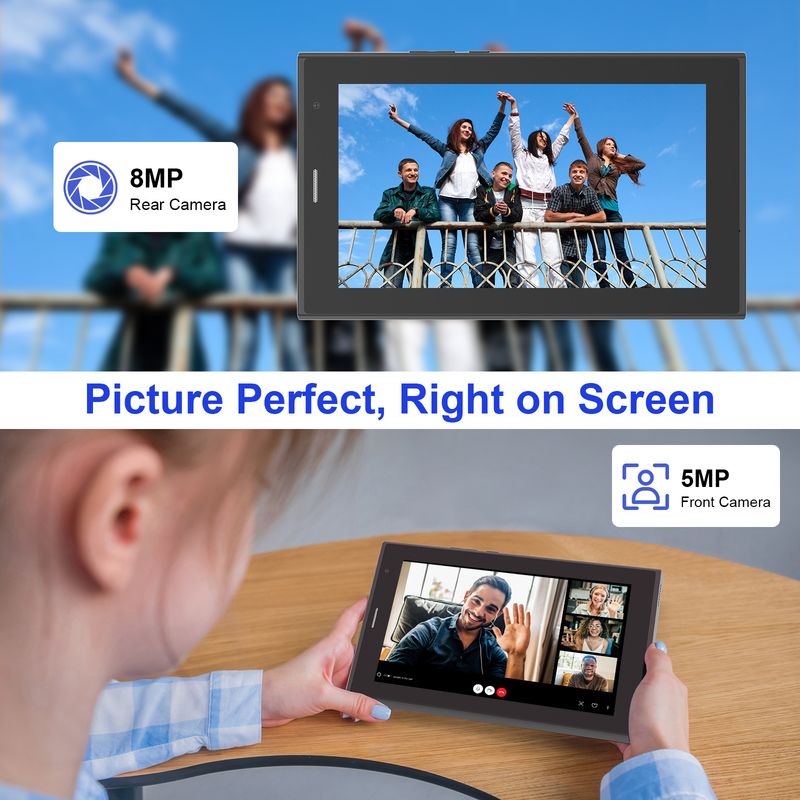 ایده C 7 اینچ تبلت وای فای با کیس 8 + 256GB ذخیره سازی پردازنده چهار هسته ای 600x1024 IPS صفحه لمسی CM524 خاکستری