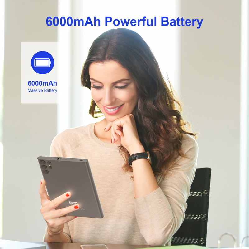 ایده C 7 اینچ تبلت وای فای با کیس 8 + 256GB ذخیره سازی پردازنده چهار هسته ای 600x1024 IPS صفحه لمسی CM524 خاکستری