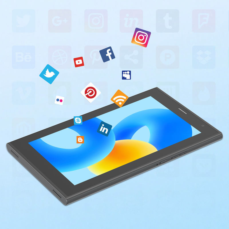 ایده C 7 اینچ تبلت وای فای با کیس 8 + 256GB ذخیره سازی پردازنده چهار هسته ای 600x1024 IPS صفحه لمسی CM524 خاکستری