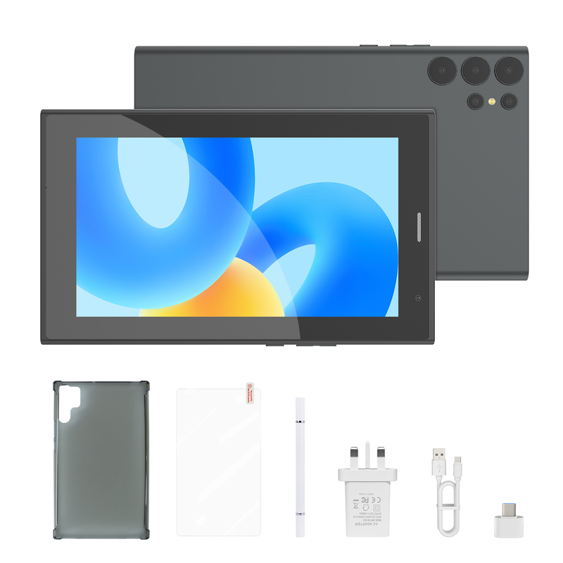 ایده C 7 اینچ تبلت وای فای با کیس 8 + 256GB ذخیره سازی پردازنده چهار هسته ای 600x1024 IPS صفحه لمسی CM524 خاکستری