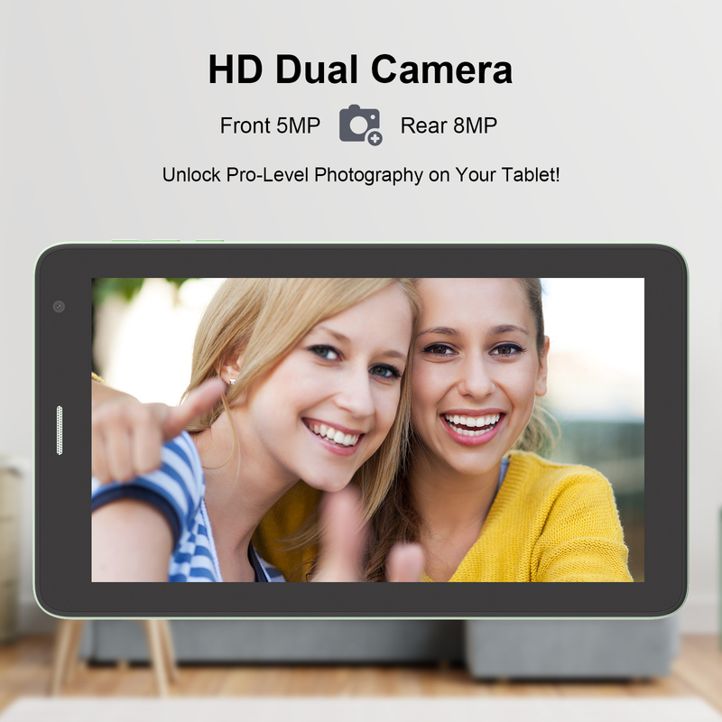 ایده C 7 اینچ تبلت وای فای با کیس 8 + 256GB ذخیره سازی پردازنده چهار هسته ای 600x1024 IPS صفحه لمسی CM528 سبز