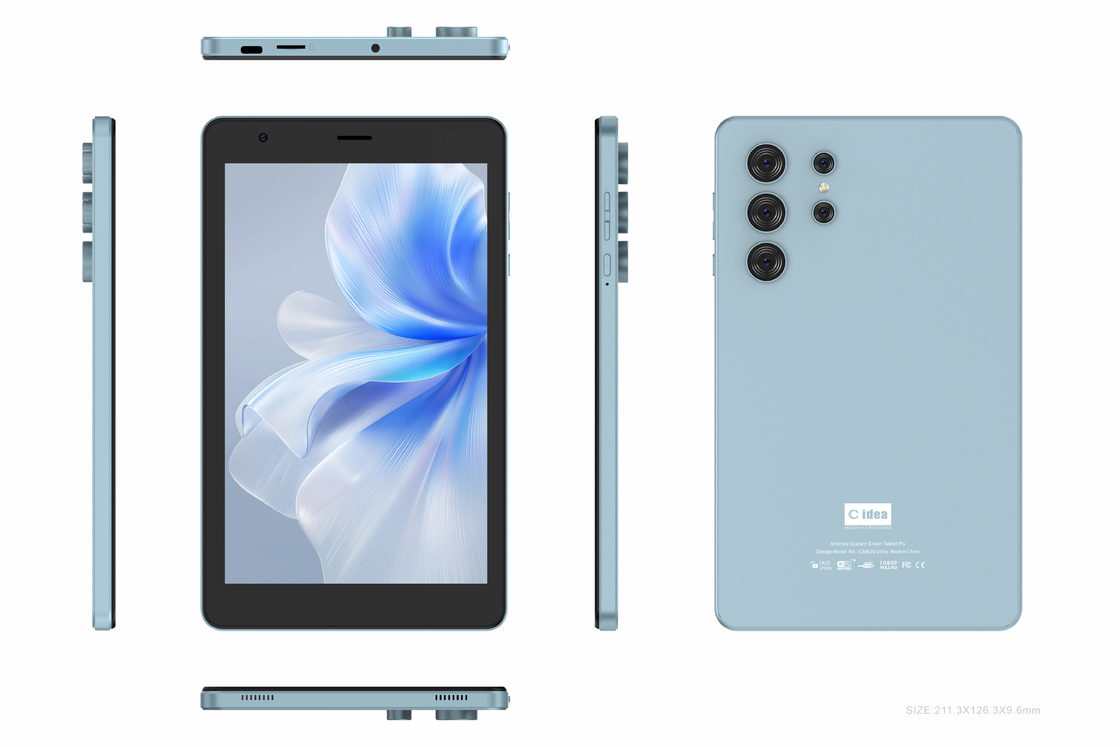 C Idea Youth 8 Inch Tablet اندروید 13 با صفحه نمایش آبی، وای فای، 32GB + 64GB، 800*1280 IPS incell CM826