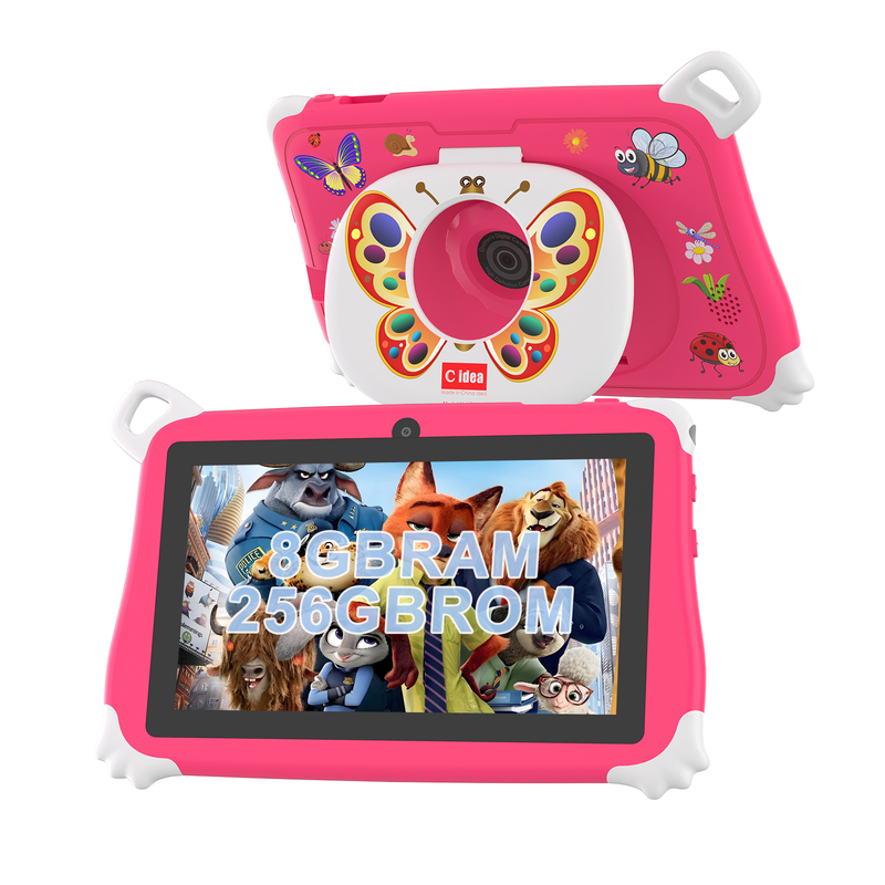 C Idea اندروید 15 تبلت کودک 8+256GB تبلت آموزشی Kidspad با نرم افزار دوستانه CM86 صورتی