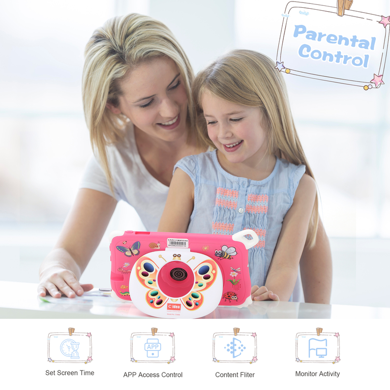 C Idea اندروید 15 تبلت کودک 8+256GB تبلت آموزشی Kidspad با نرم افزار دوستانه CM86 صورتی