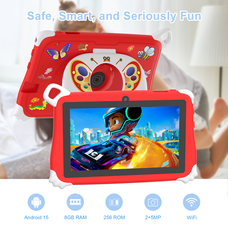 تبلت اندروید 15 C Idea Kids، تبلت آموزشی 8+256 گیگابایتی Kidspad با برنامه کاربردی CM86 قرمز