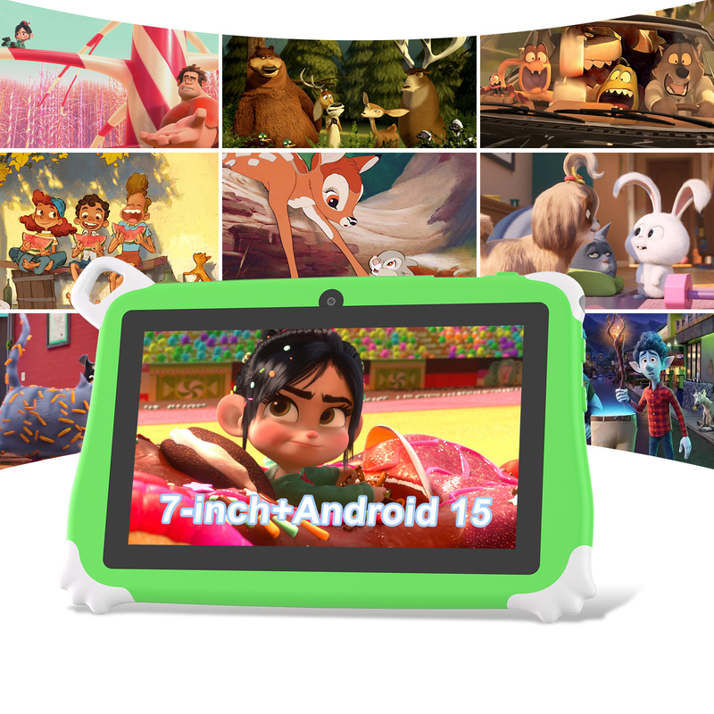 تبلت کودکانه C Idea Android 15 با حافظه 256 گیگابایت + 8 گیگابایت رم، تبلت آموزشی Kidspad با اپلیکیشن دوستانه CM86 سبز